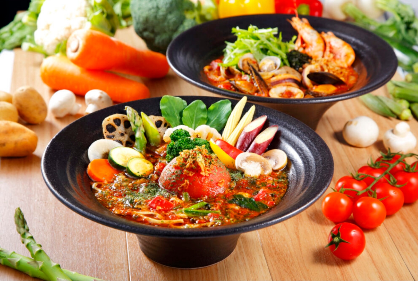 黄金トマトのカル麺 | 絶景と発散。 富士山を望む大吊橋 三島スカイ